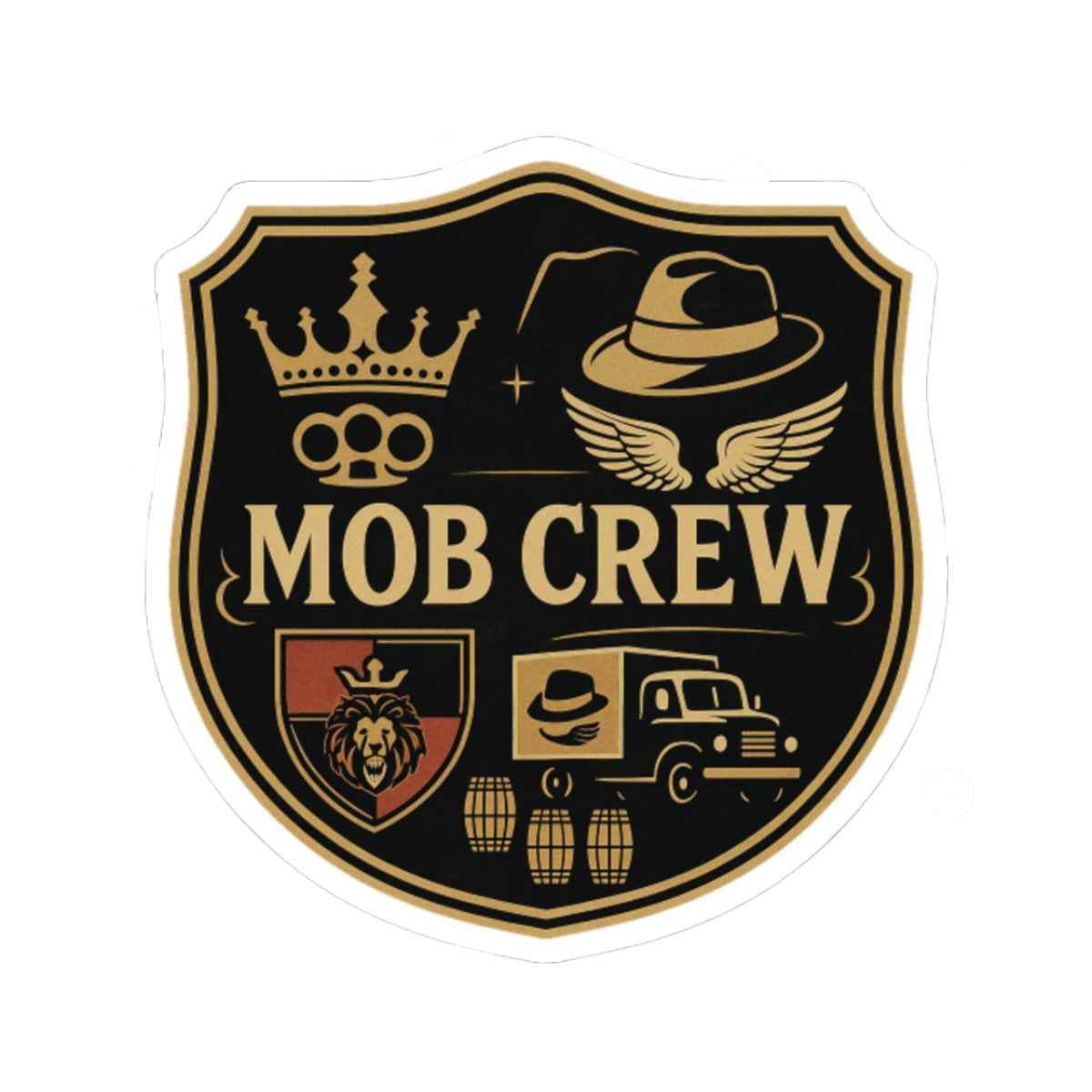 Retro Mob Crew Kiss-Cut Stickers | Vintage Vibe, Laptop Decor, Gift for Friends, Car Bumper Art, Cool Accessories