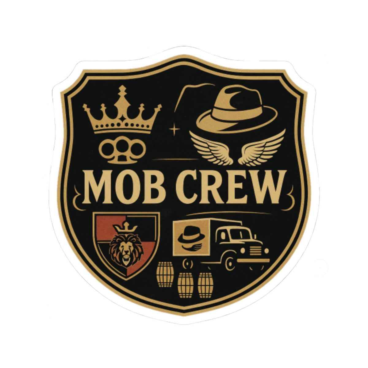 Retro Mob Crew Kiss-Cut Stickers | Vintage Vibe, Laptop Decor, Gift for Friends, Car Bumper Art, Cool Accessories