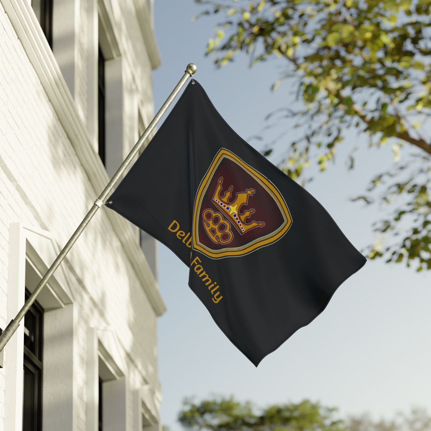 Delberto Family Flag — Double-Sided Outdoor Banner