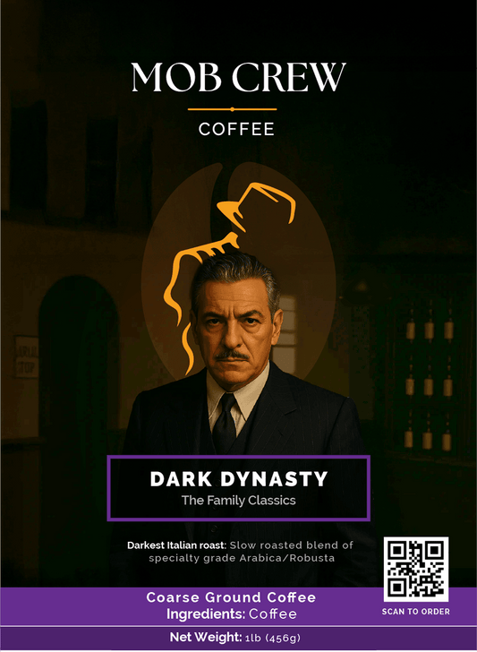 Dark Dynasty coffee coarse grind 1lb commanding intensity slow roasted