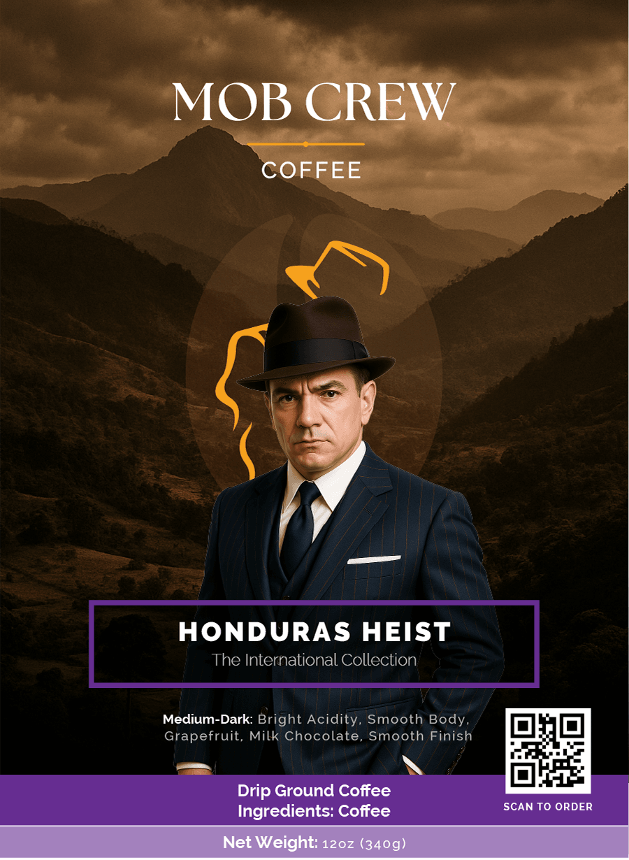Honduras Heist coffee drip grind 12oz single origin grapefruit milk chocolate notes