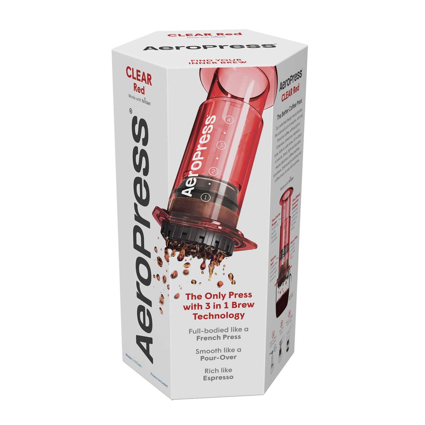 AeroPress Clear Coffee Maker - Red