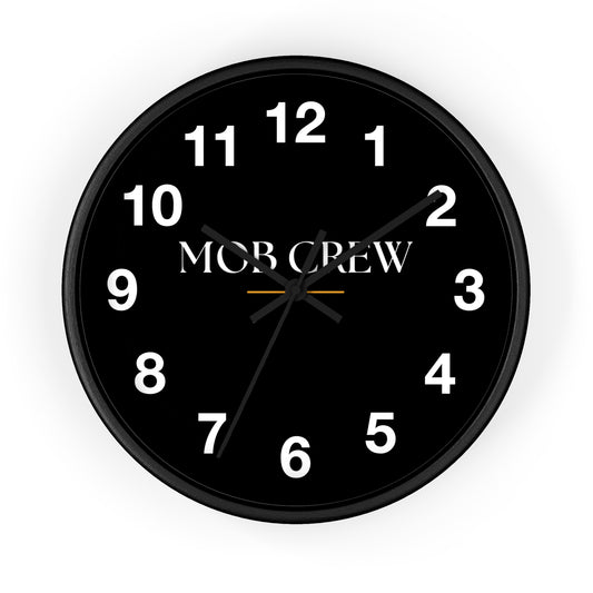 Mob Crew Black Wall Clock — Minimalist Modern Office Clock