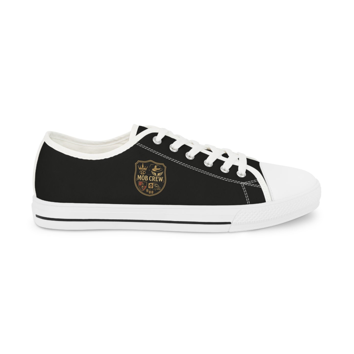 Mob Crew Classic Black Low Top Sneakers Men’s Casual Canvas Shoes