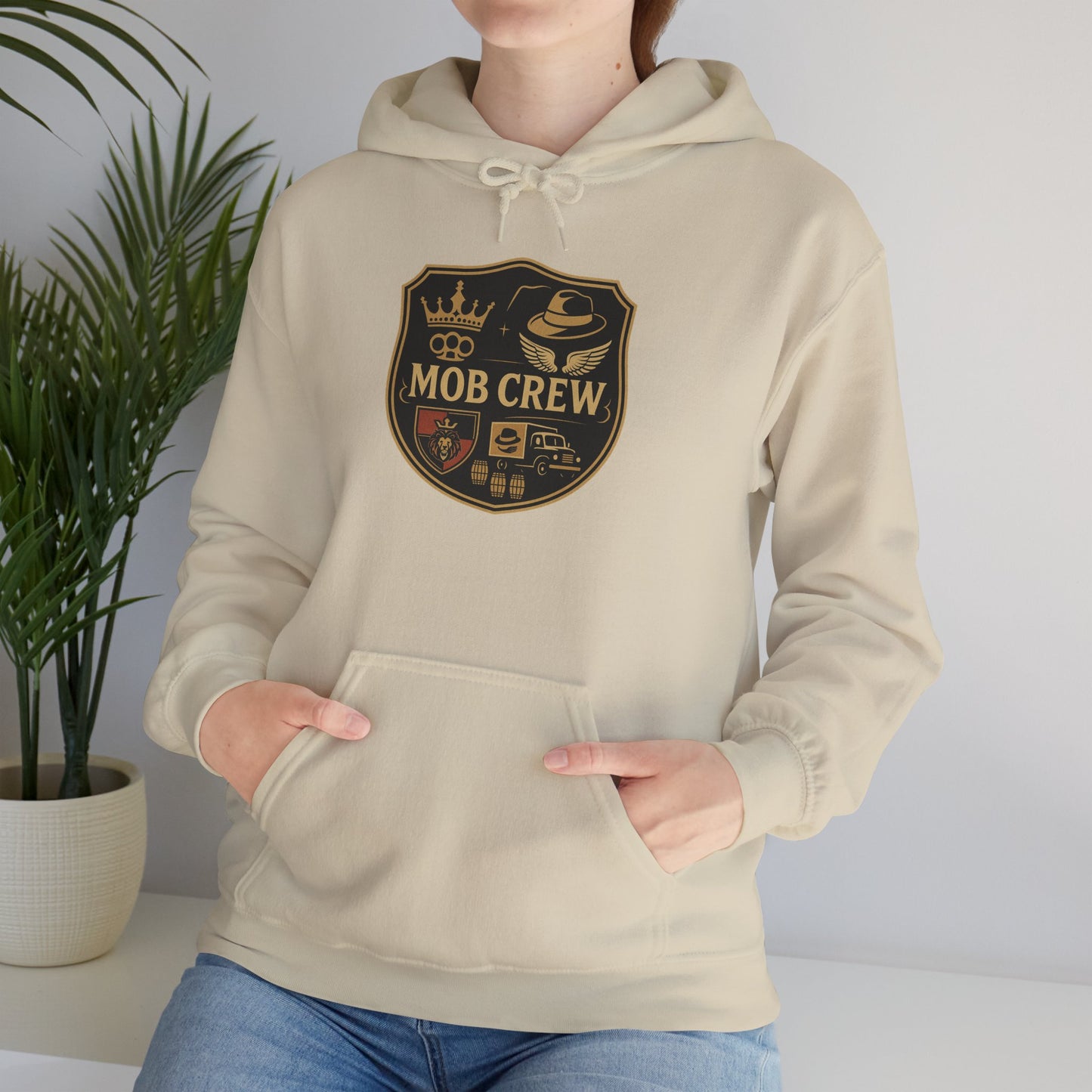 Mob Crew 4 Family Shield Hoodie – Vintage Pullover