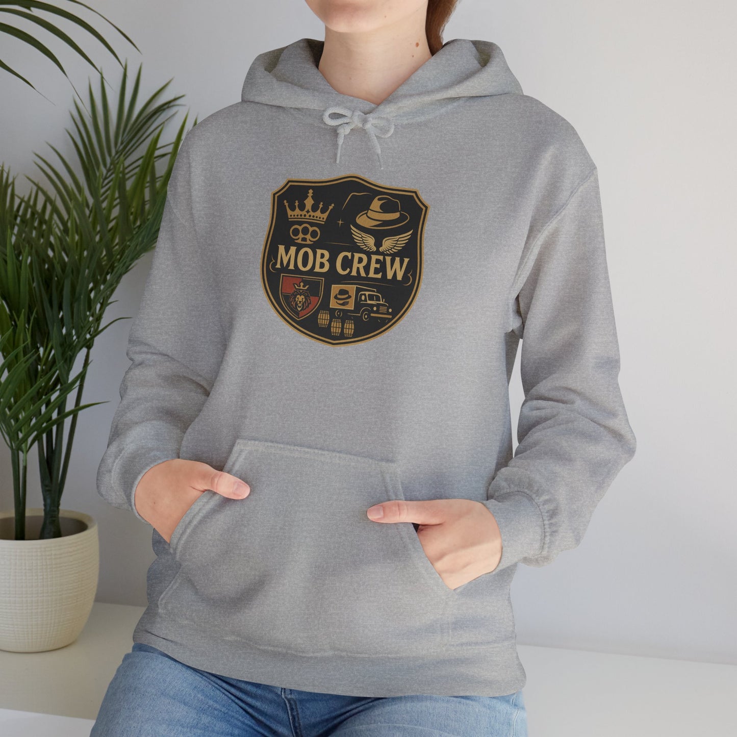 Mob Crew 4 Family Shield Hoodie – Vintage Pullover