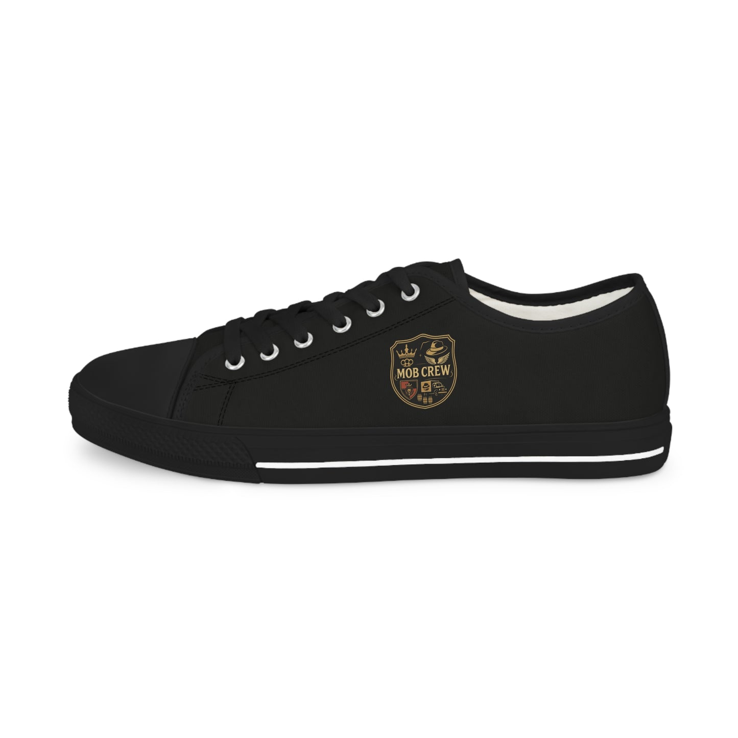 Mob Crew Classic Black Low Top Sneakers Men’s Casual Canvas Shoes