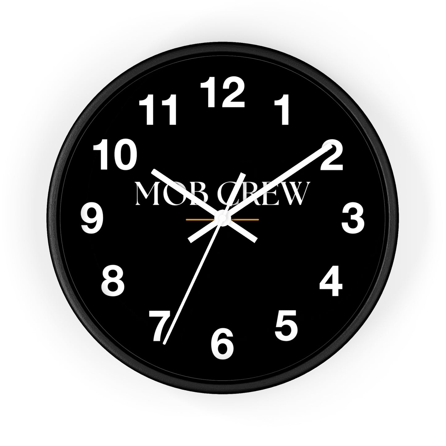 Mob Crew Black Wall Clock — Minimalist Modern Office Clock