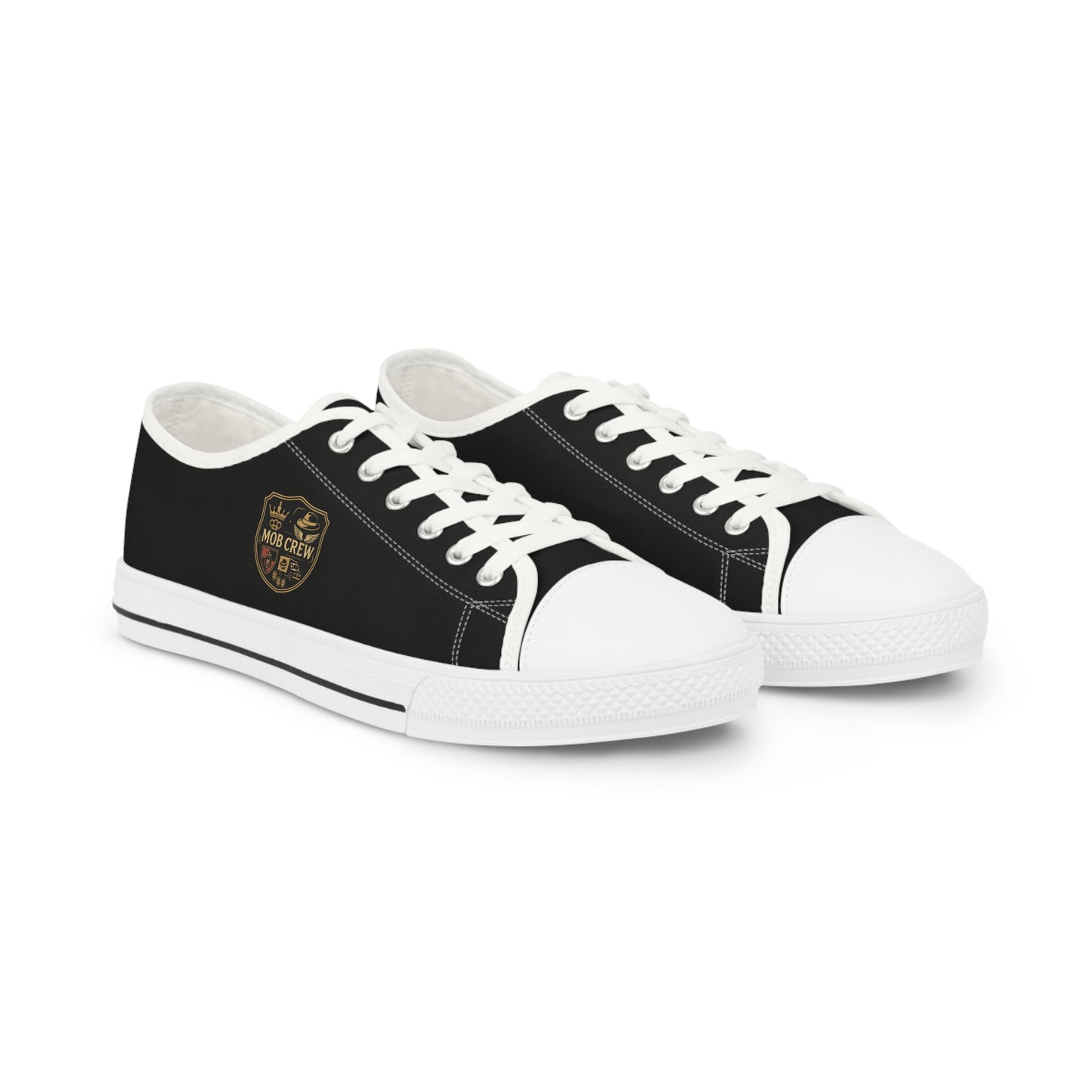 Mob Crew Classic Black Low Top Sneakers Men’s Casual Canvas Shoes