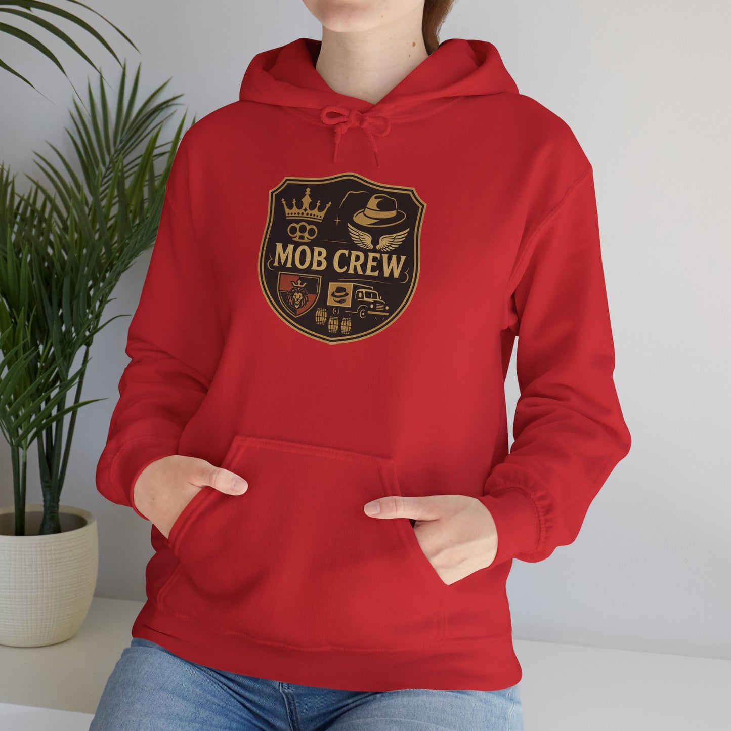 Mob Crew 4 Family Shield Hoodie – Vintage Pullover