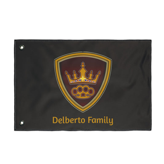 Delberto Family Flag — Double-Sided Outdoor Banner