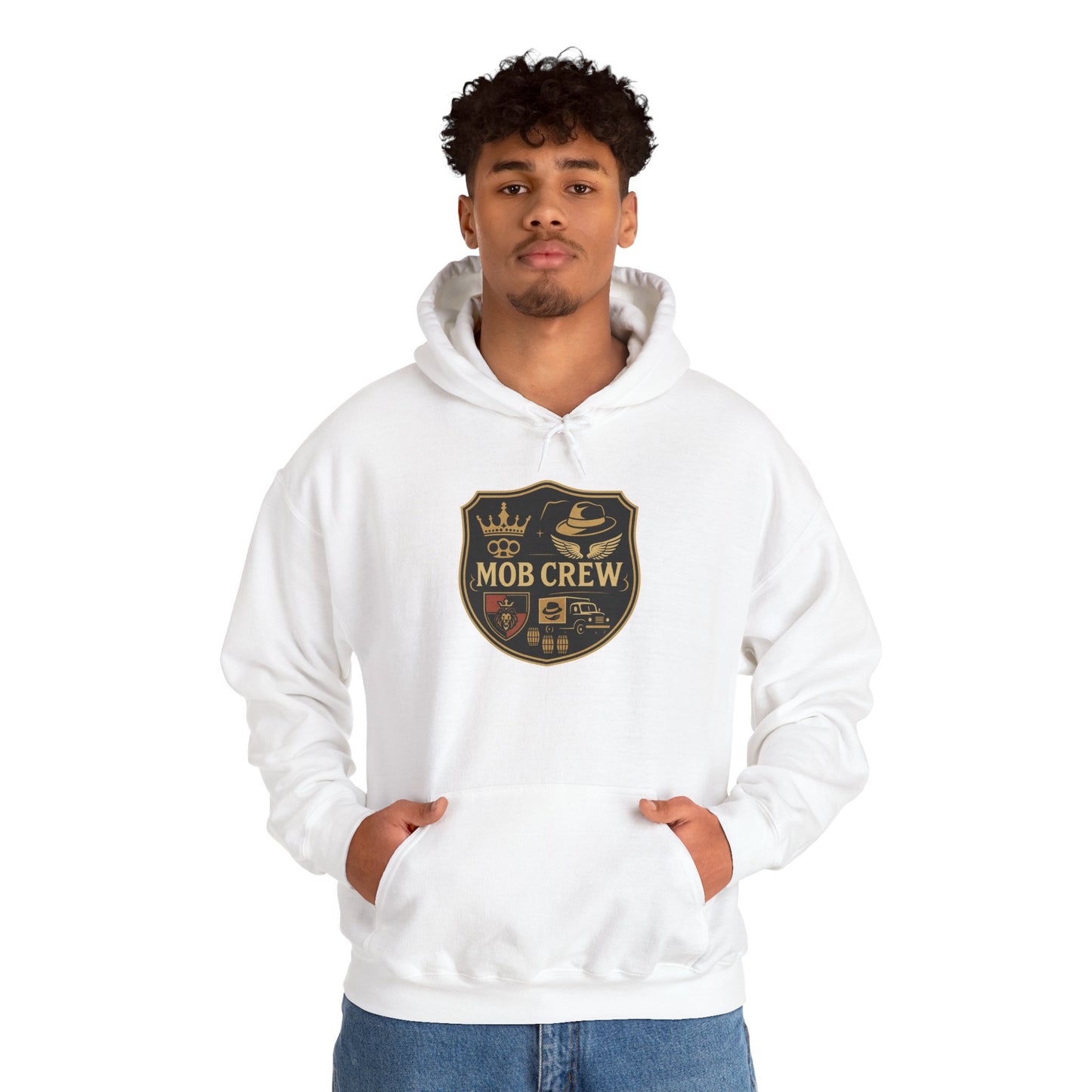 Mob Crew 4 Family Shield Hoodie – Vintage Pullover
