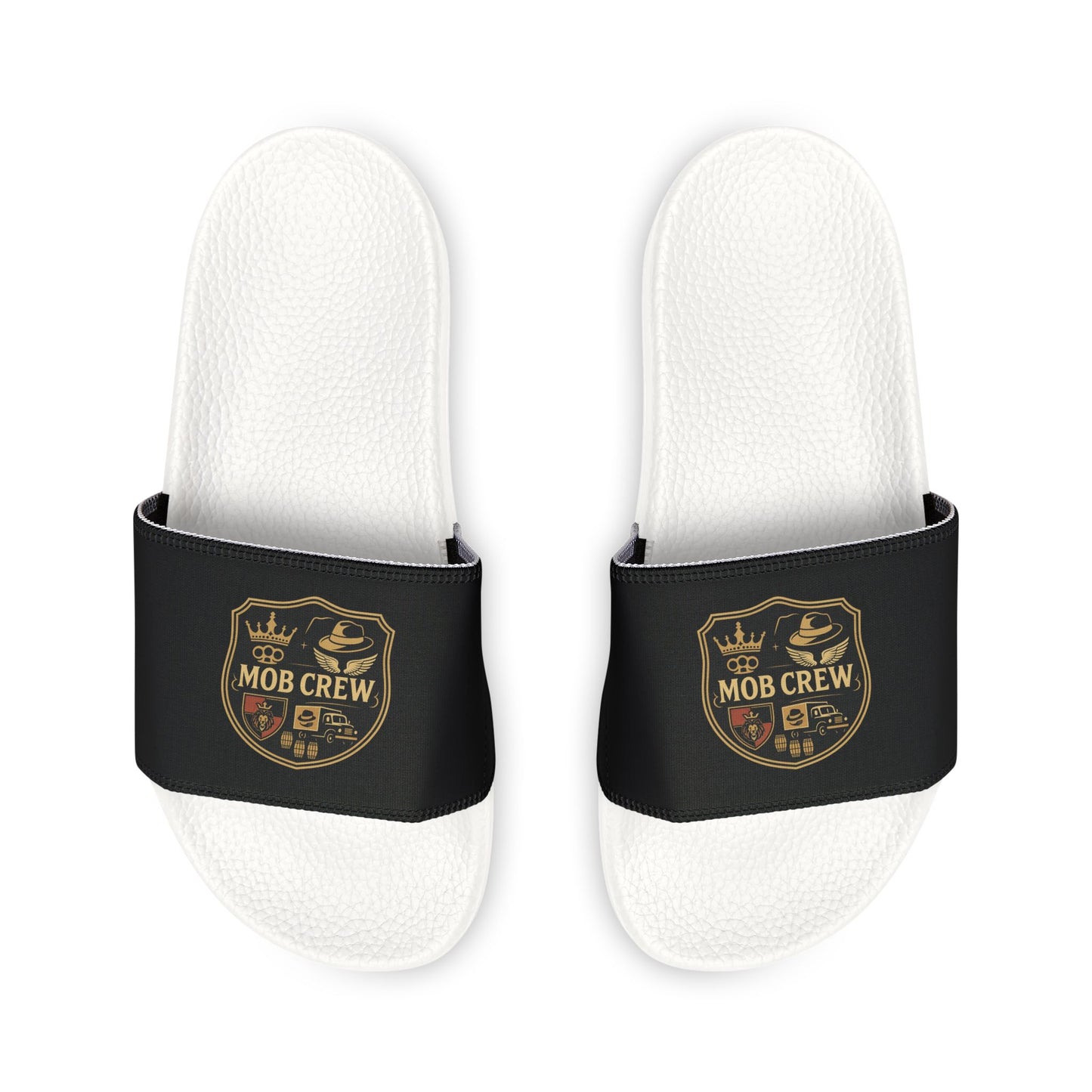 Mob Crew Men’s Crew Logo Slide Sandals Removable-Strap Pool & Casual Slides