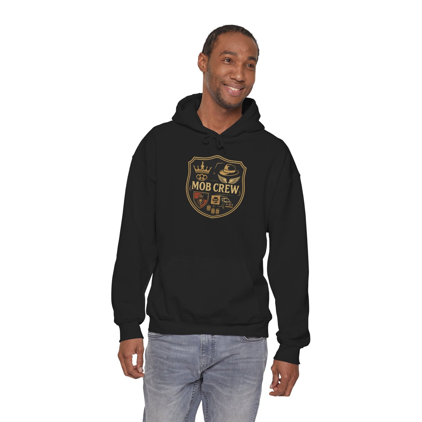 Mob Crew 4 Family Shield Hoodie – Vintage Pullover