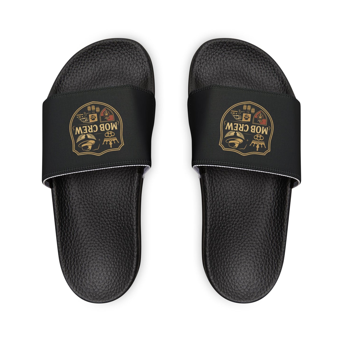 Mob Crew Men’s Crew Logo Slide Sandals Removable-Strap Pool & Casual Slides