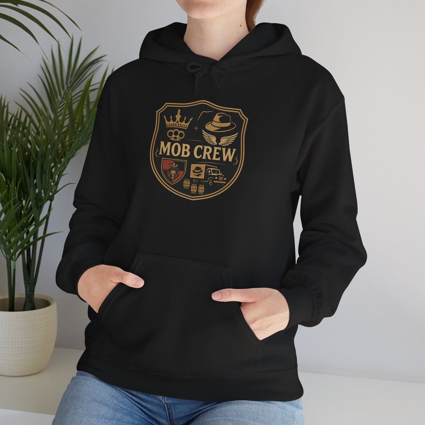 Mob Crew 4 Family Shield Hoodie – Vintage Pullover