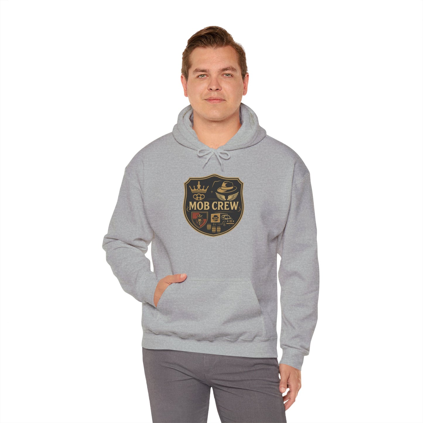 Mob Crew 4 Family Shield Hoodie – Vintage Pullover