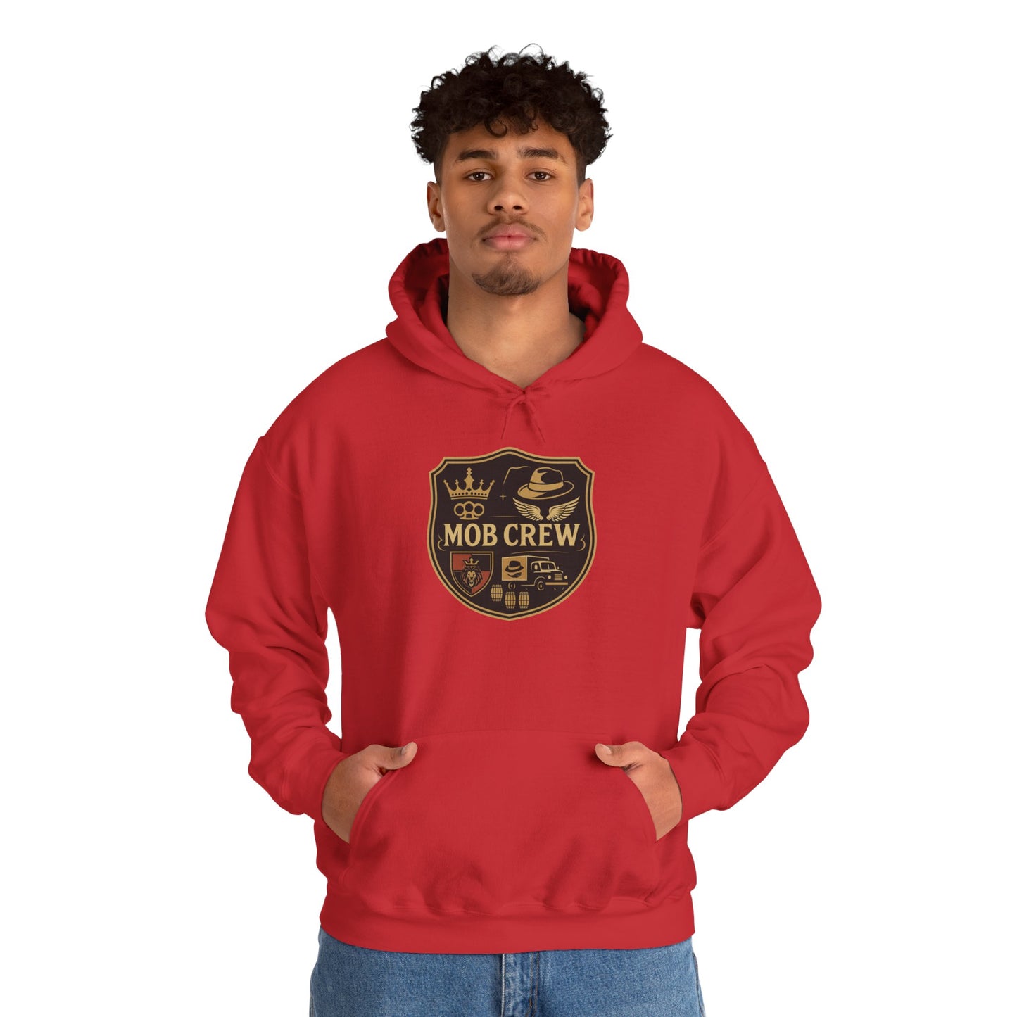 Mob Crew 4 Family Shield Hoodie – Vintage Pullover