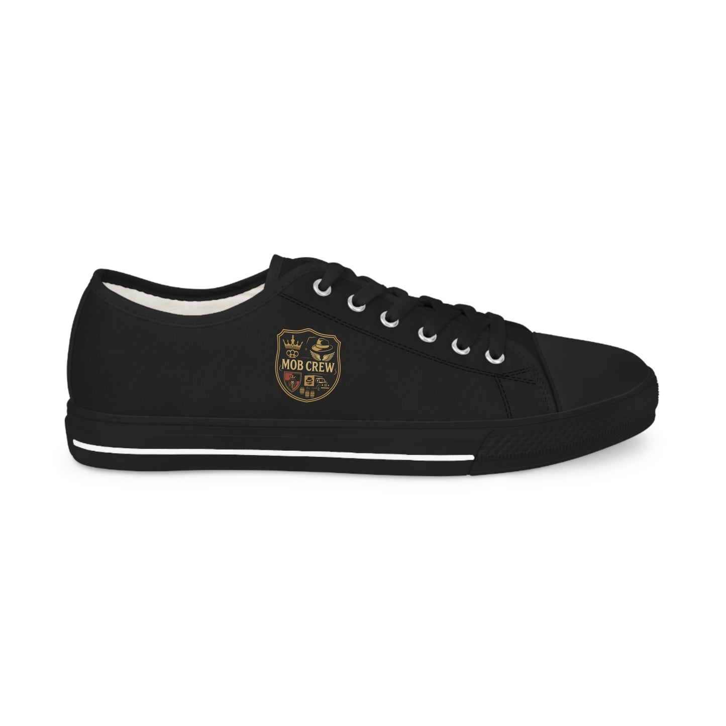 Mob Crew Classic Black Low Top Sneakers Men’s Casual Canvas Shoes