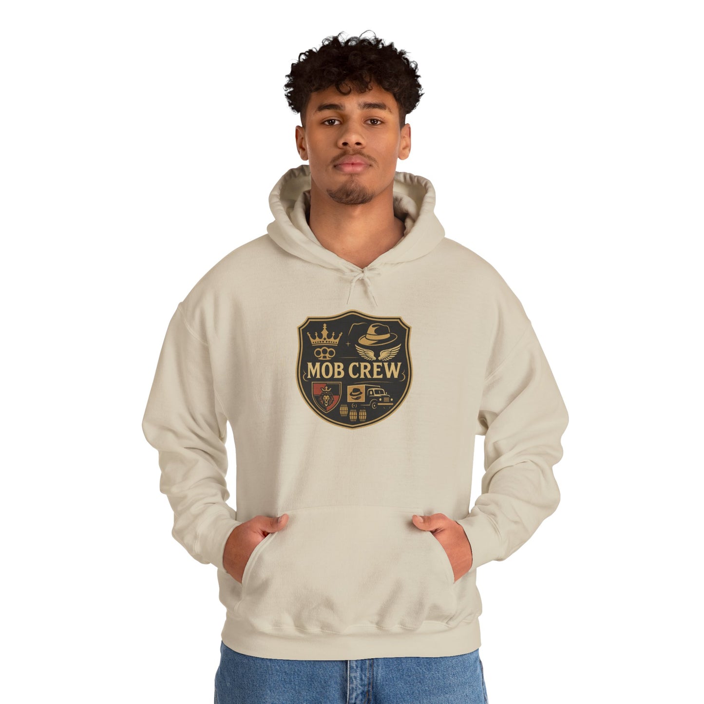 Mob Crew 4 Family Shield Hoodie – Vintage Pullover