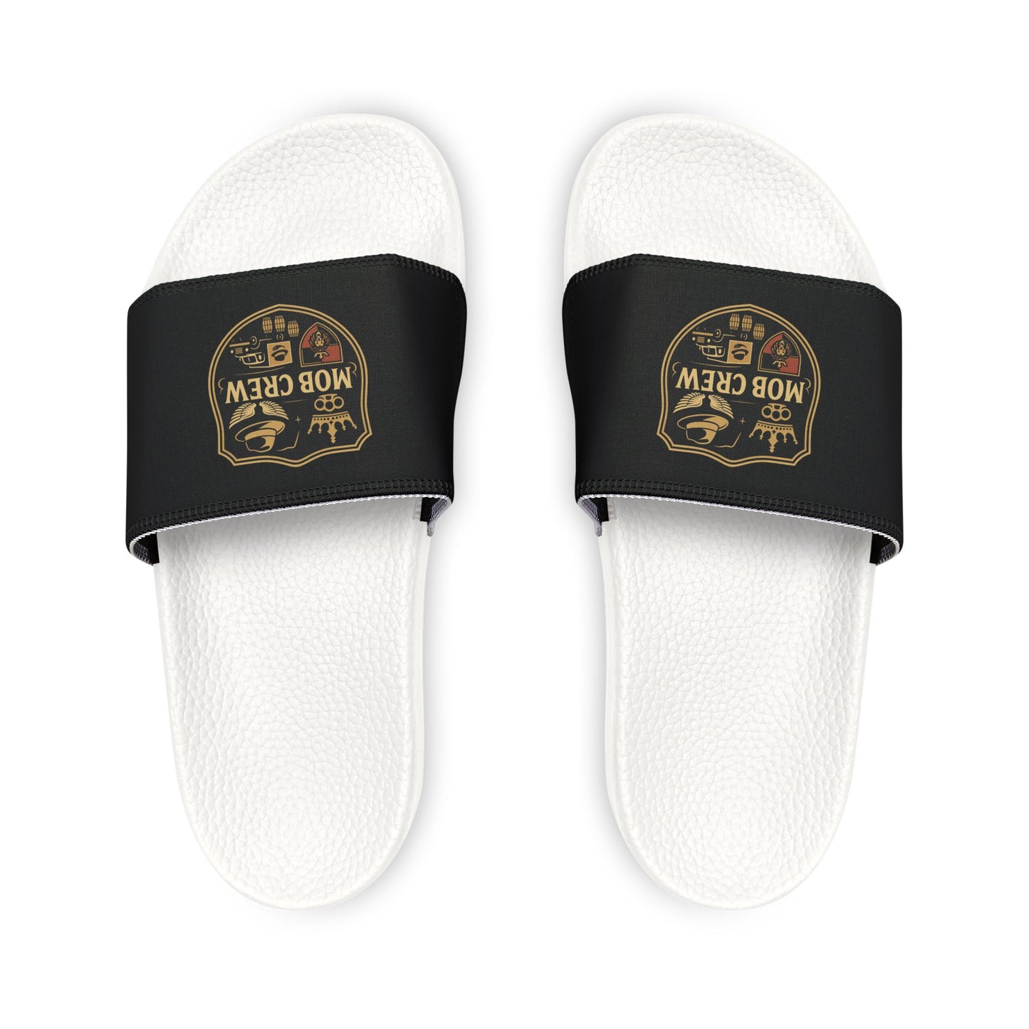 Mob Crew Men’s Crew Logo Slide Sandals Removable-Strap Pool & Casual Slides