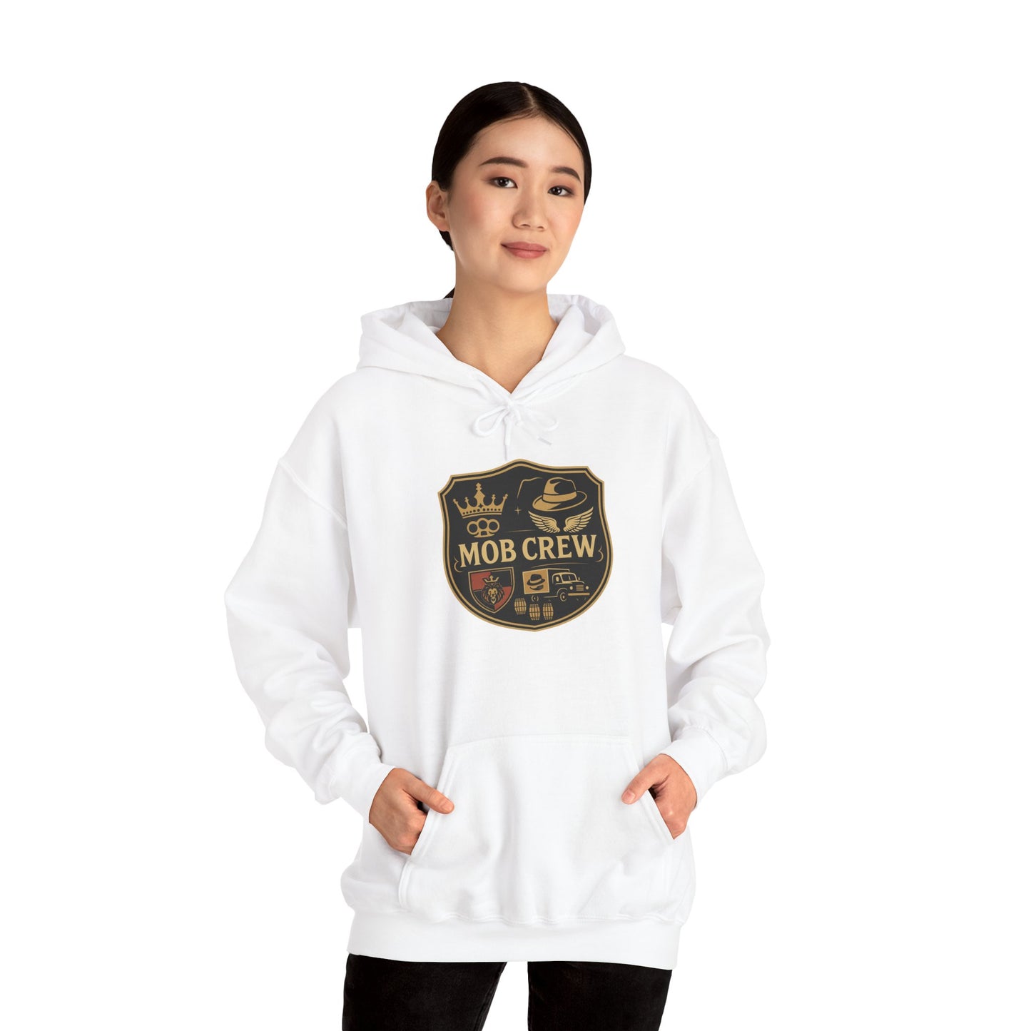 Mob Crew 4 Family Shield Hoodie – Vintage Pullover