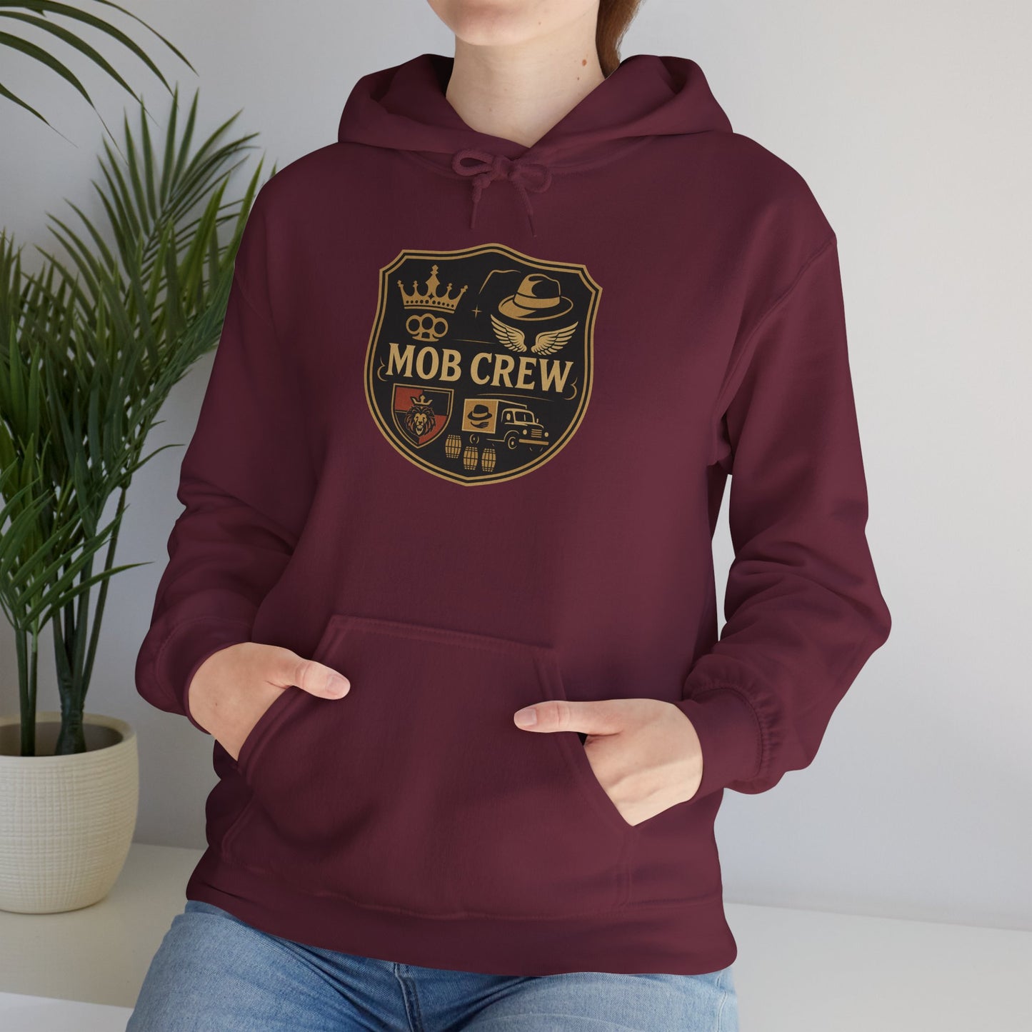 Mob Crew 4 Family Shield Hoodie – Vintage Pullover