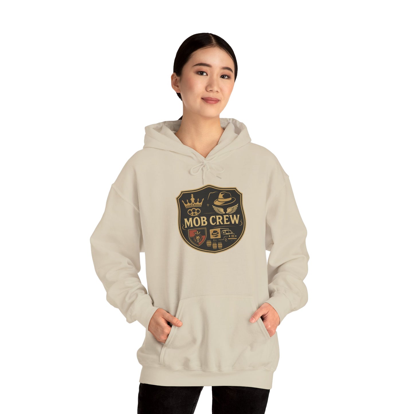 Mob Crew 4 Family Shield Hoodie – Vintage Pullover