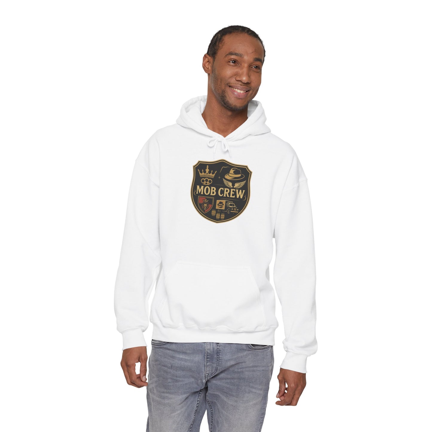 Mob Crew 4 Family Shield Hoodie – Vintage Pullover