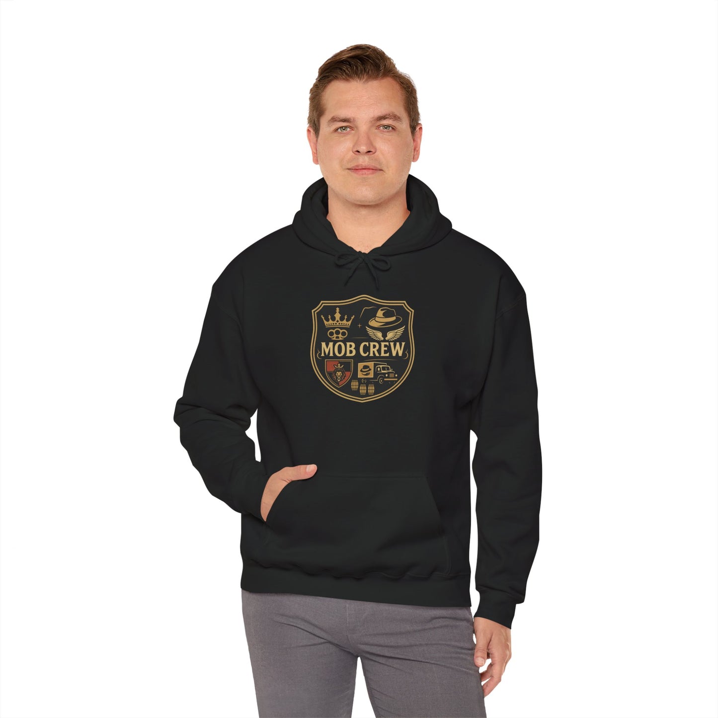 Mob Crew 4 Family Shield Hoodie – Vintage Pullover