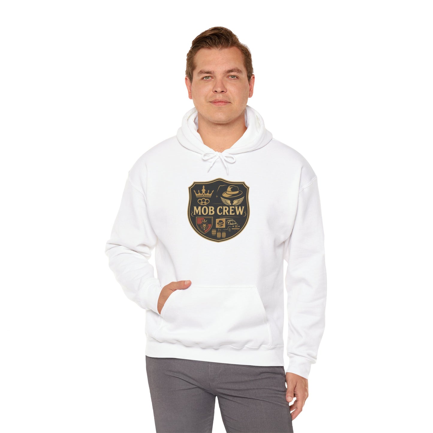 Mob Crew 4 Family Shield Hoodie – Vintage Pullover
