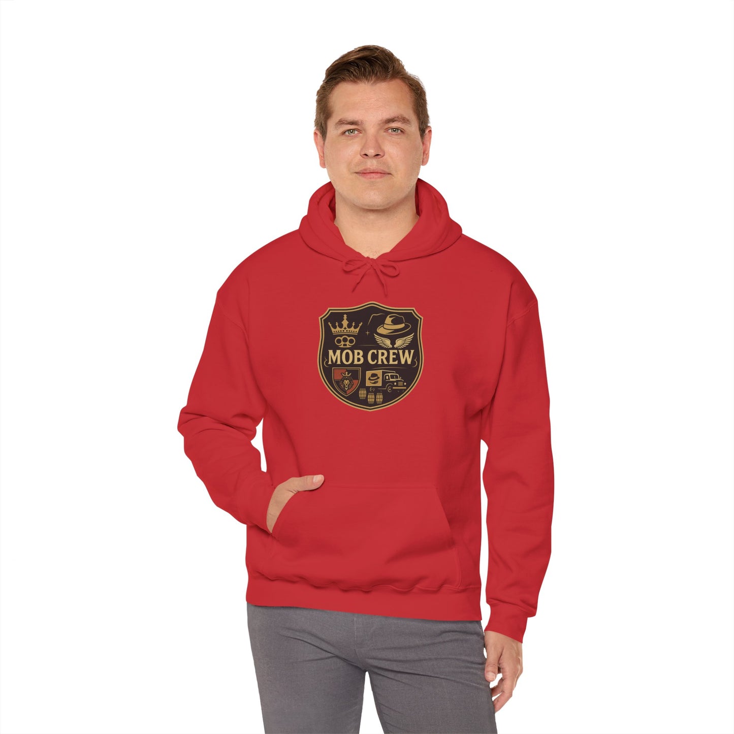 Mob Crew 4 Family Shield Hoodie – Vintage Pullover