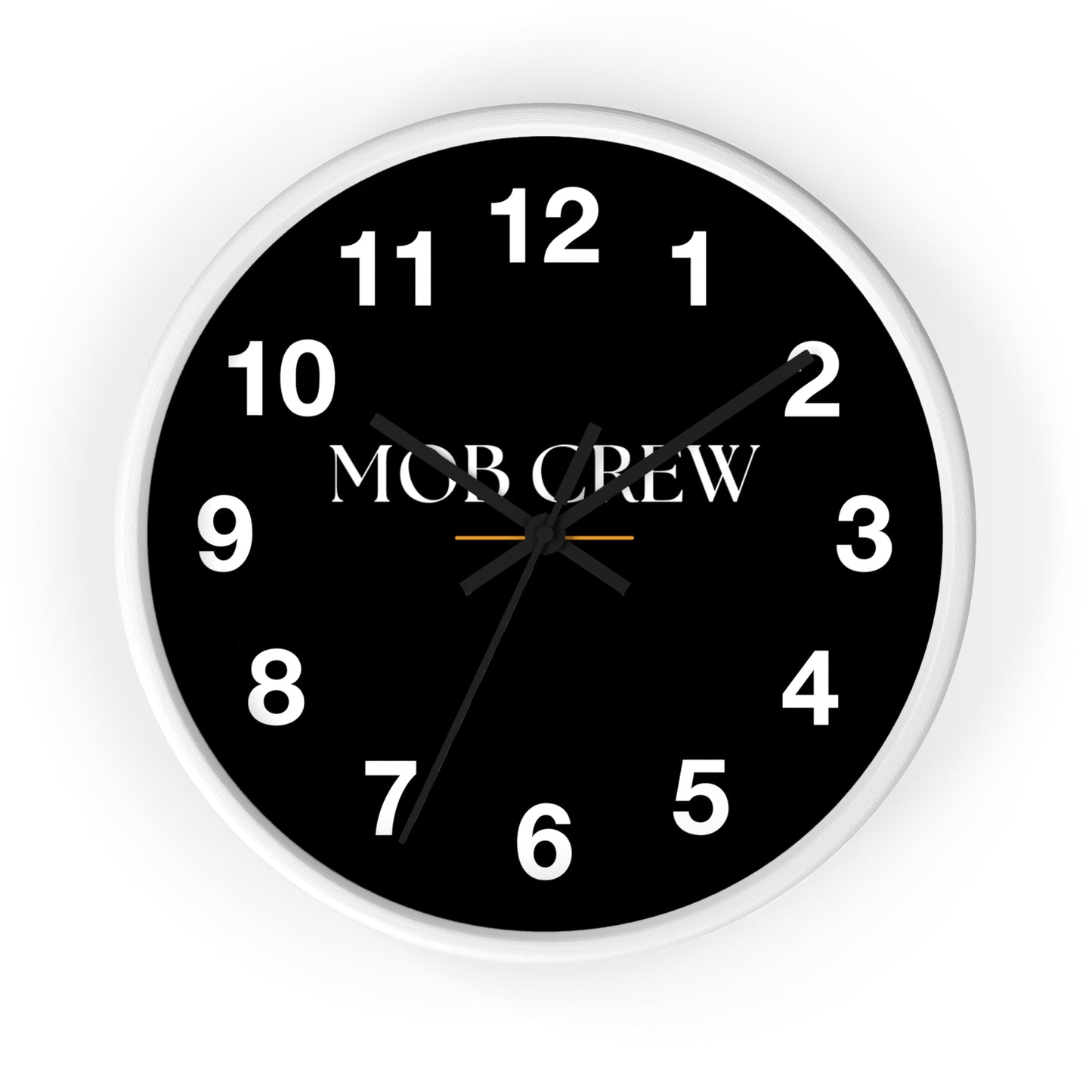 Mob Crew Black Wall Clock — Minimalist Modern Office Clock