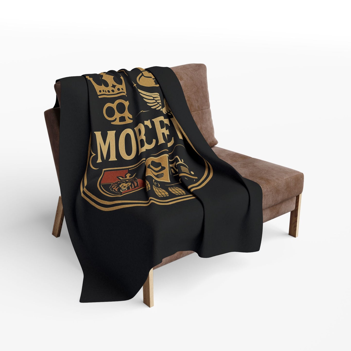 Mob Crew Arctic Fleece Blanket — Retro Mafia Shield Design
