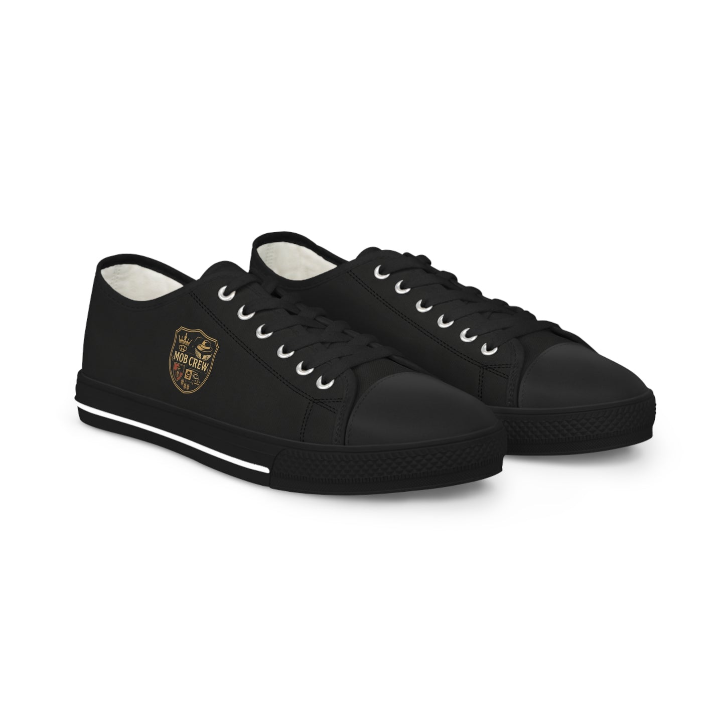 Mob Crew Classic Black Low Top Sneakers Men’s Casual Canvas Shoes