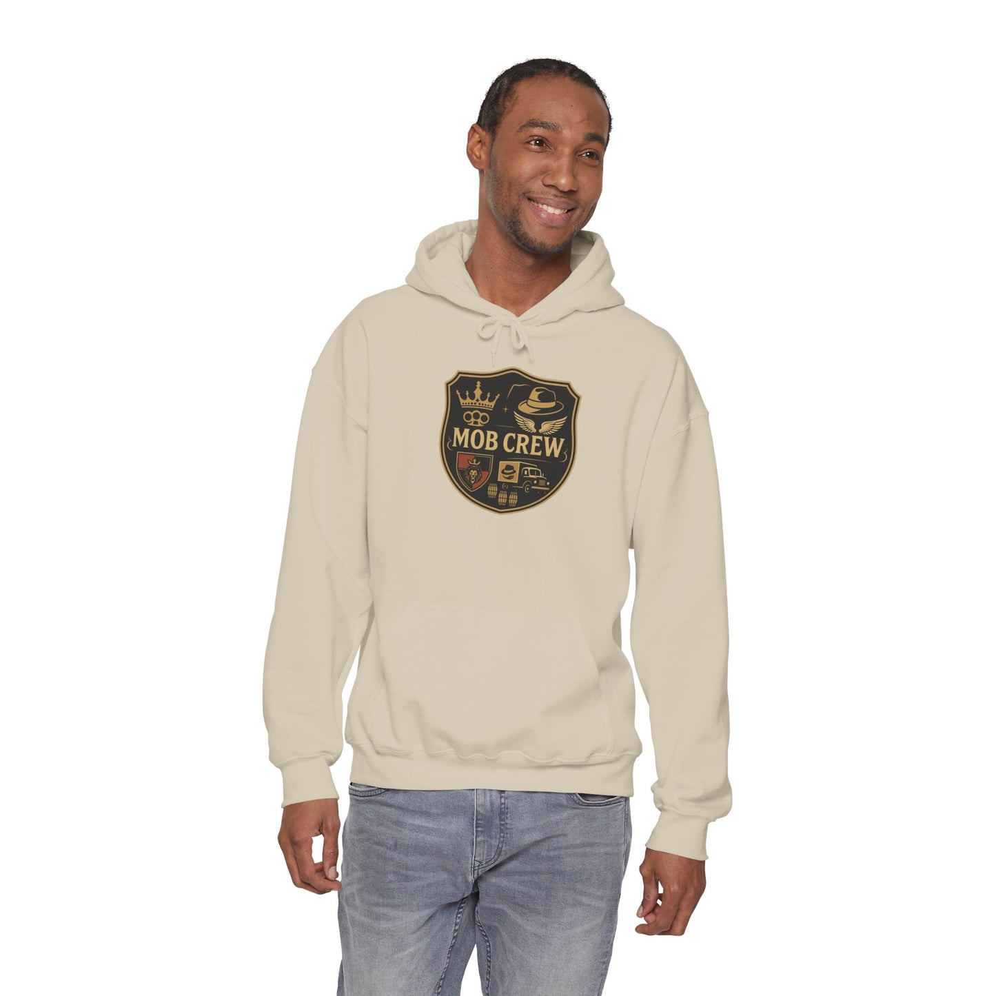 Mob Crew 4 Family Shield Hoodie – Vintage Pullover