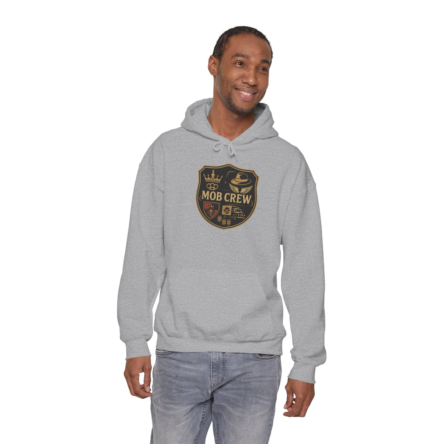 Mob Crew 4 Family Shield Hoodie – Vintage Pullover