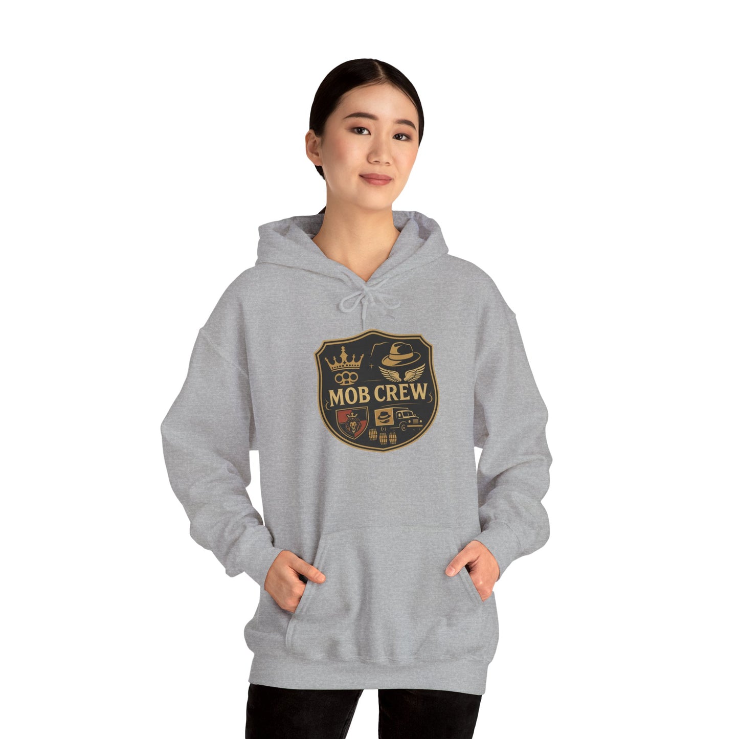 Mob Crew 4 Family Shield Hoodie – Vintage Pullover