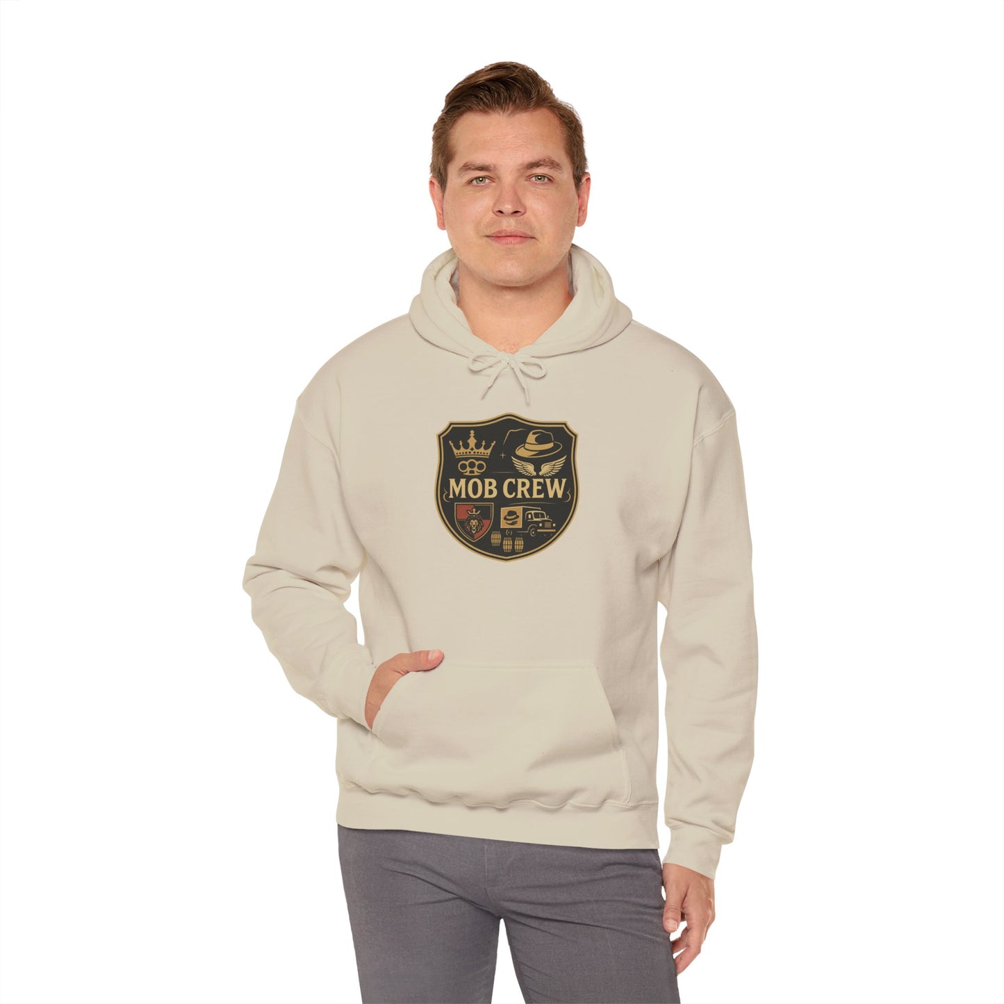 Mob Crew 4 Family Shield Hoodie – Vintage Pullover