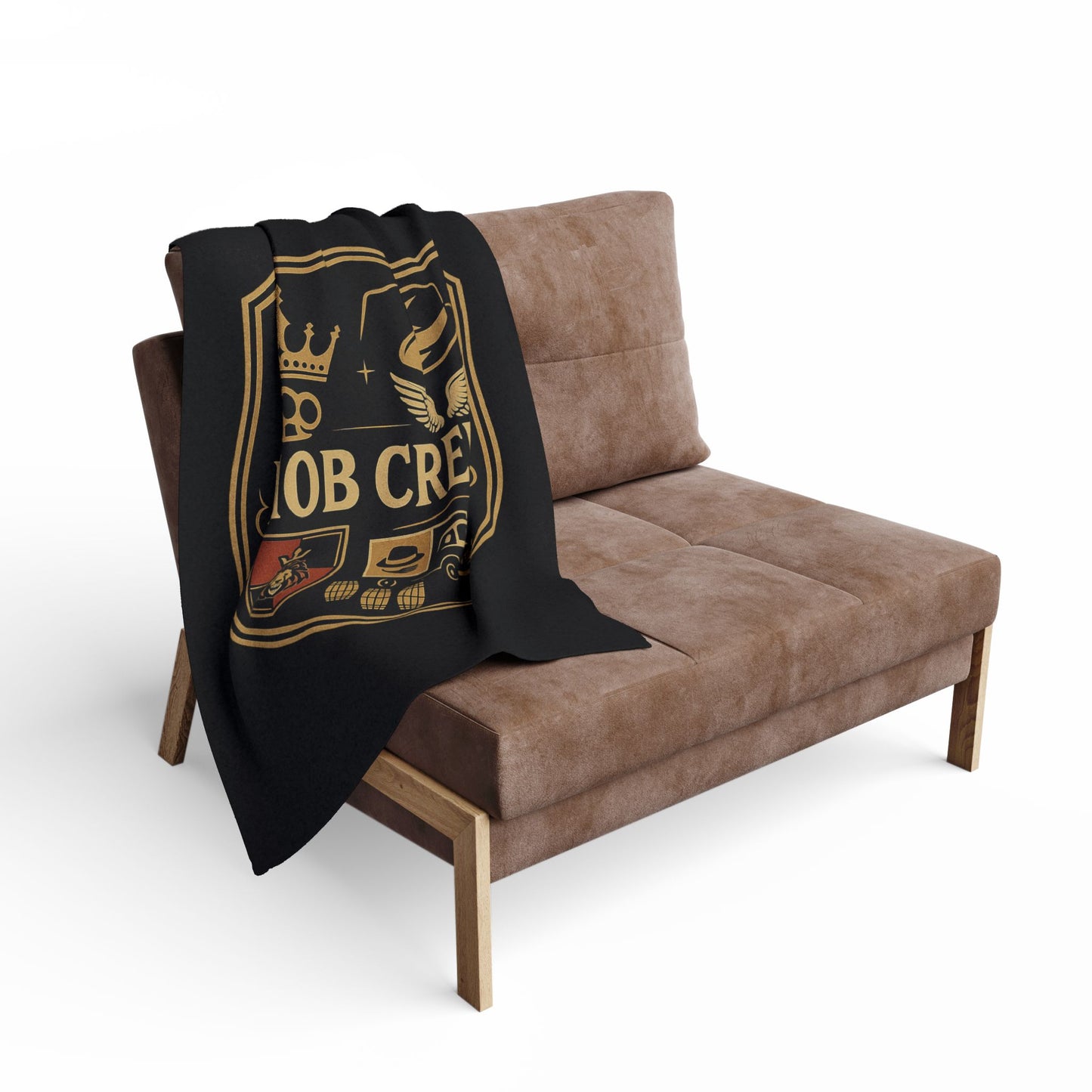 Mob Crew Arctic Fleece Blanket — Retro Mafia Shield Design