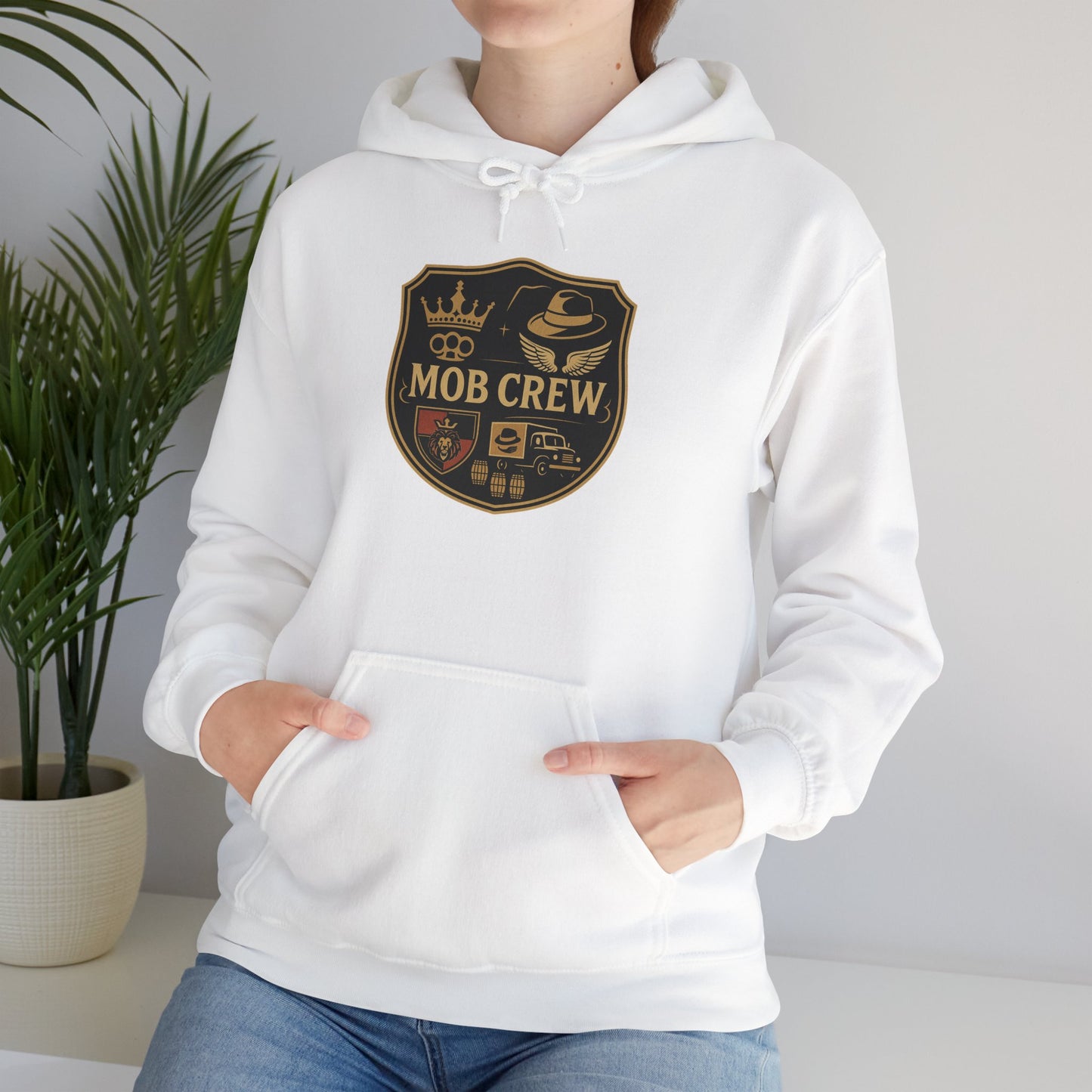 Mob Crew 4 Family Shield Hoodie – Vintage Pullover