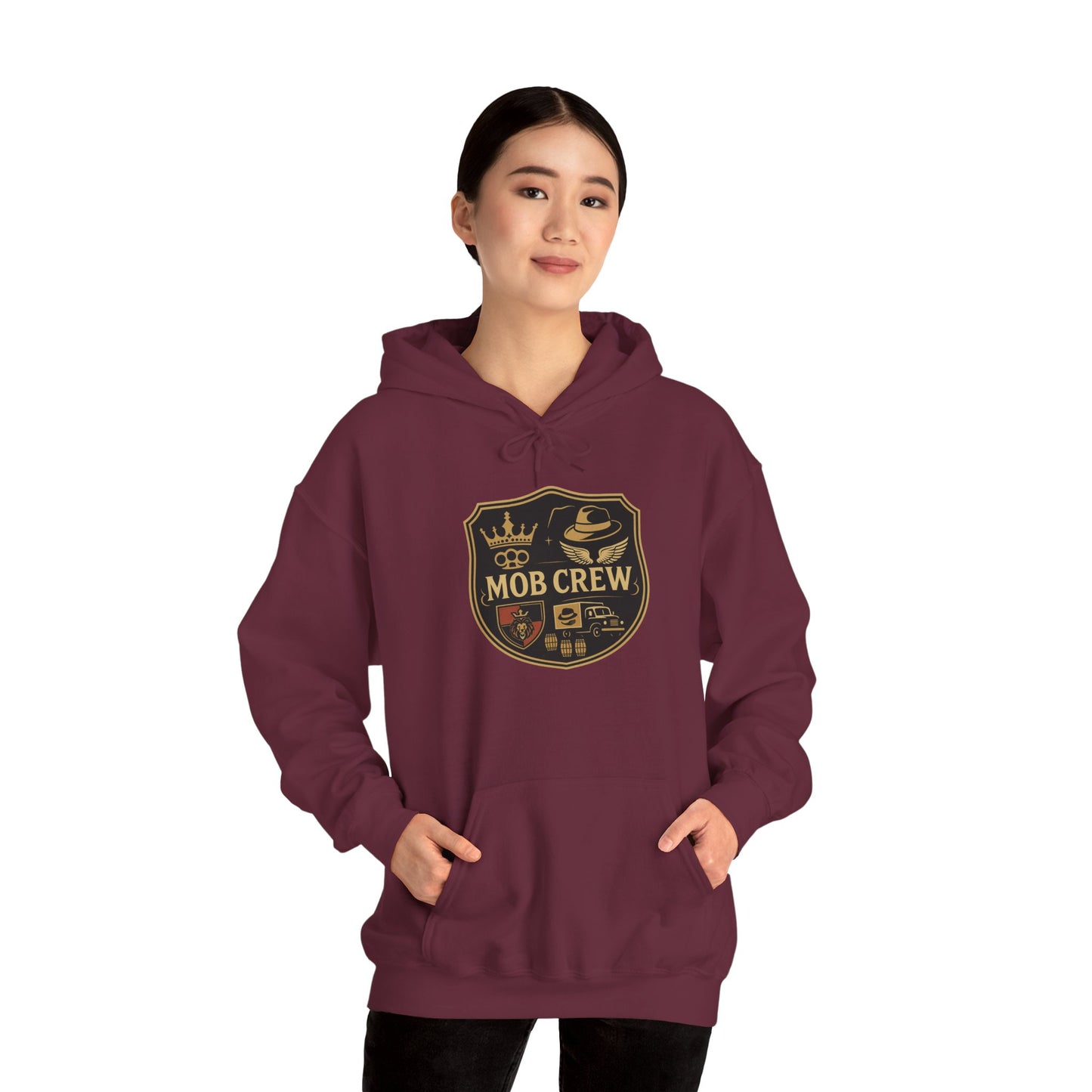 Mob Crew 4 Family Shield Hoodie – Vintage Pullover
