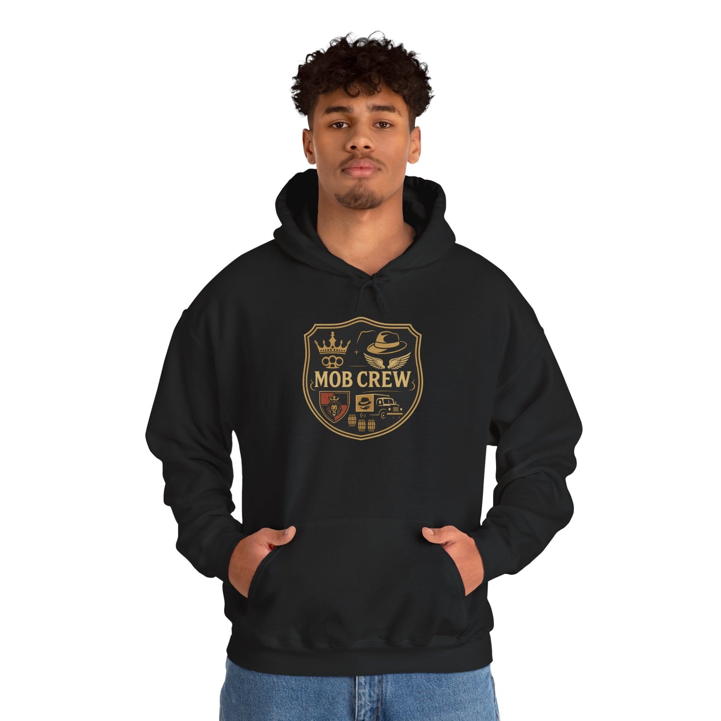 Mob Crew 4 Family Shield Hoodie – Vintage Pullover