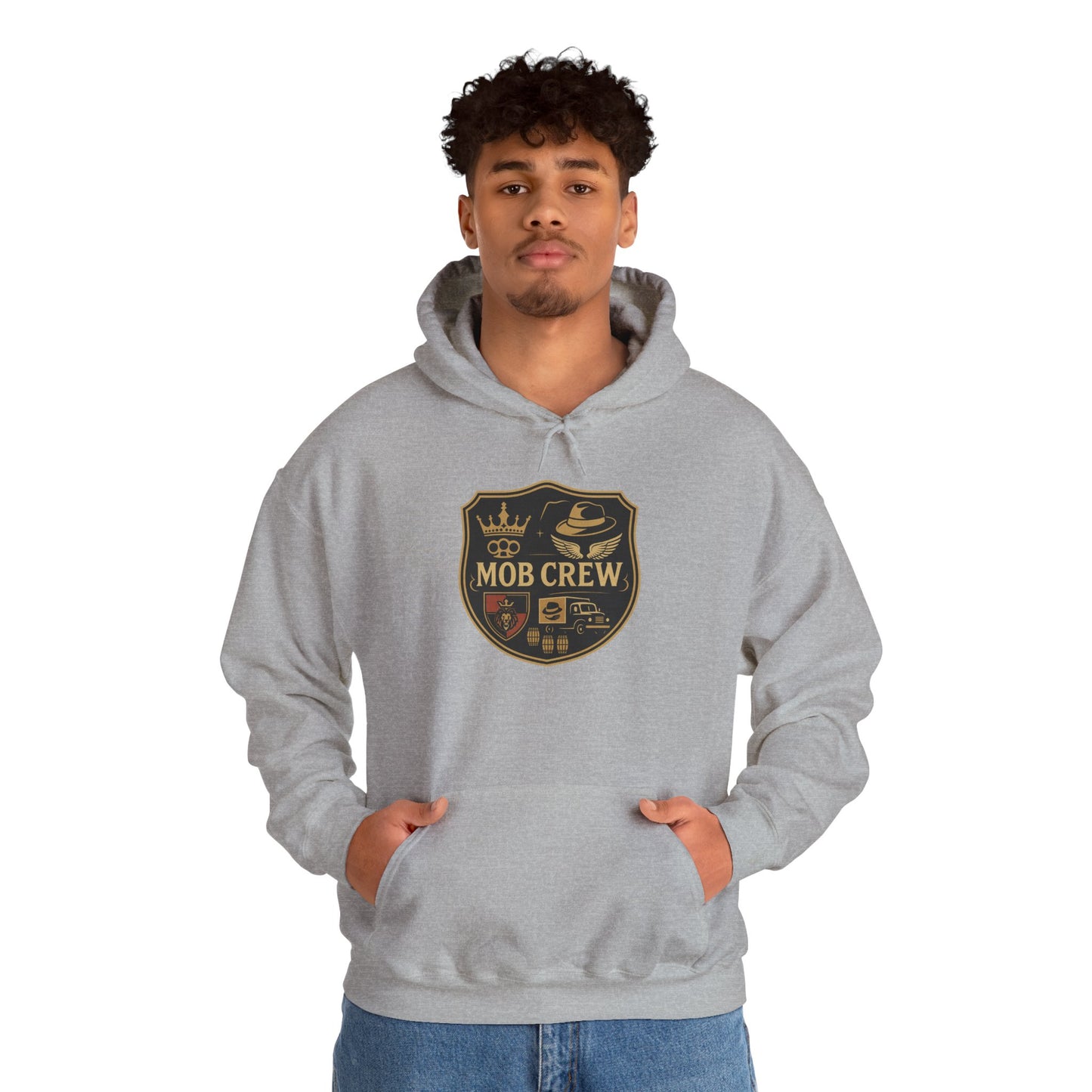 Mob Crew 4 Family Shield Hoodie – Vintage Pullover