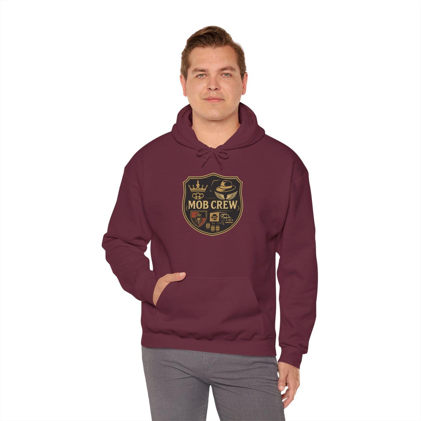 Mob Crew 4 Family Shield Hoodie – Vintage Pullover