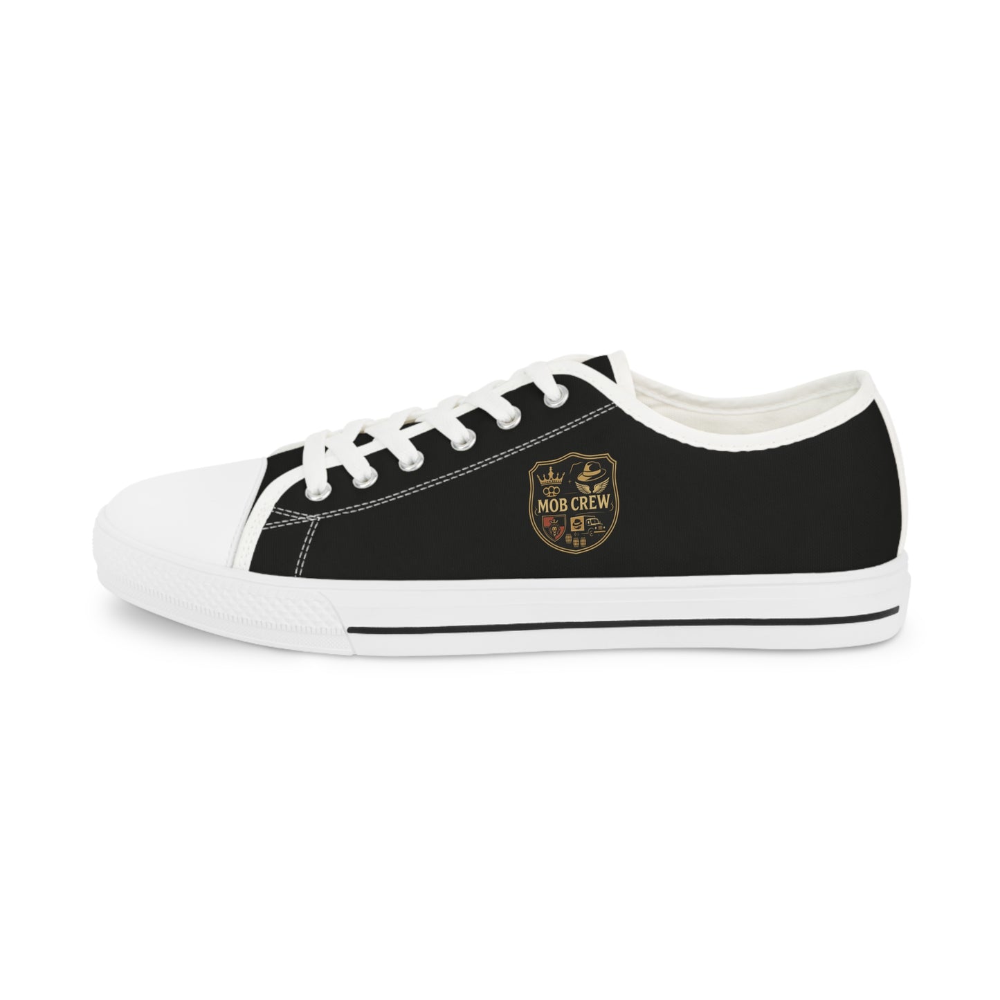 Mob Crew Classic Black Low Top Sneakers Men’s Casual Canvas Shoes