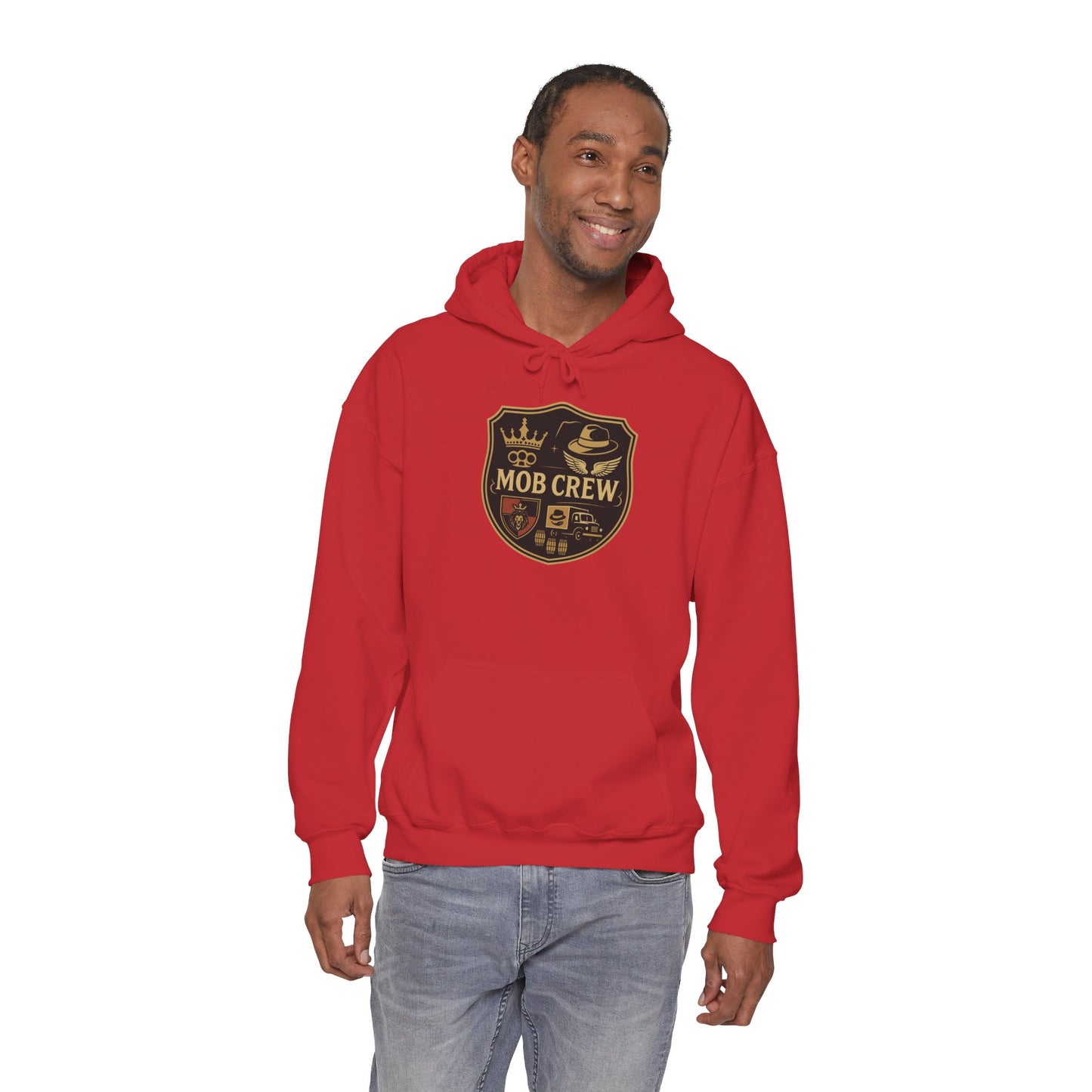 Mob Crew 4 Family Shield Hoodie – Vintage Pullover