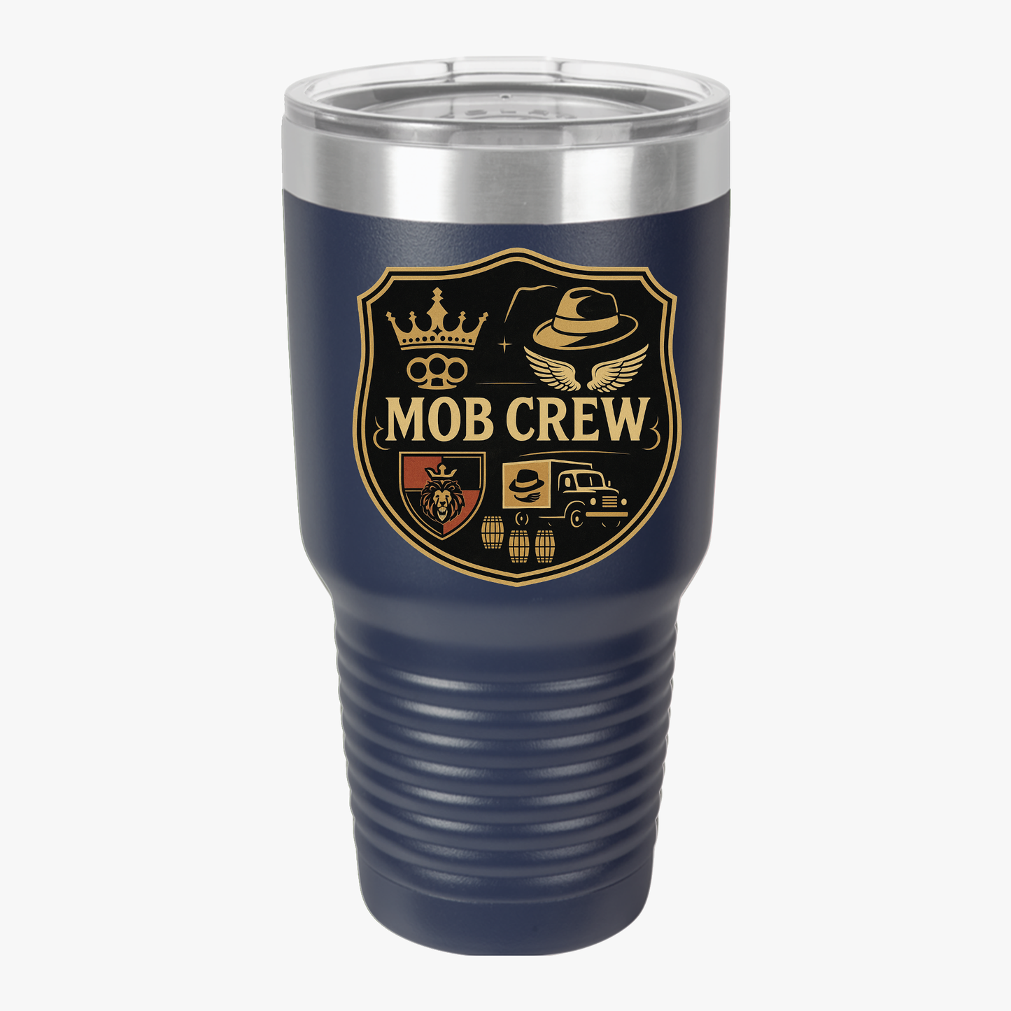 Mob Crew 4 Family Shield 30oz Insulated Tumbler — Travel Mug for Coffee Lovers