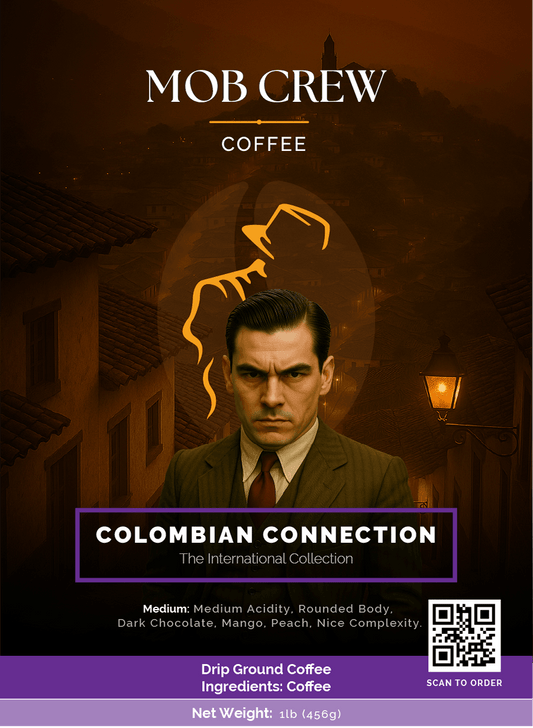 Colombian Connection coffee drip grind 1lb single origin dark chocolate mango peach notes