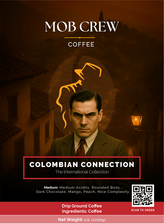 Colombian Connection coffee drip grind 5lb single origin dark chocolate mango peach notes